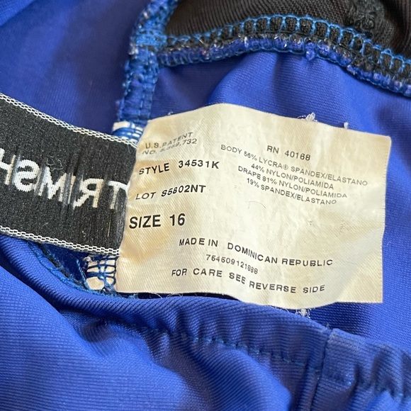 Women's Addison One Piece Swimsuit Trim Shaper Swimsuit Cobalt blue size 16 - Picture 2 of 10